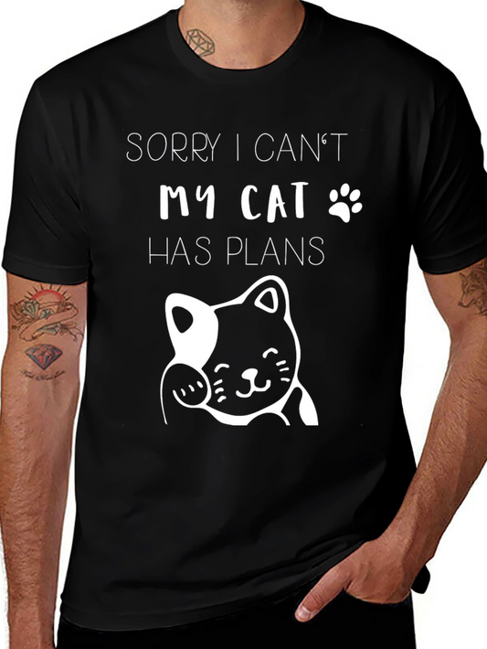 Funny Cat Plans Graphic T-Shirt
