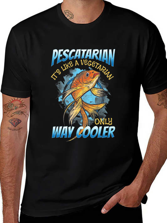 Pescatarian Fish Graphic Tee - Cool Vegetarian Alternative!