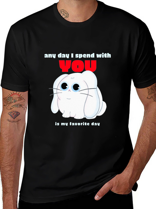 Any Day With You T-Shirt - Cute Bunny Design