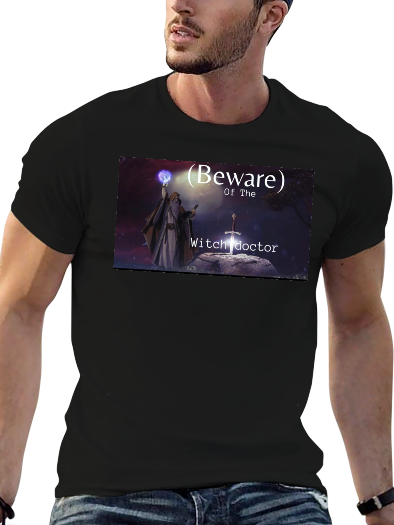 Beware The Witch Doctor Black T-Shirt
