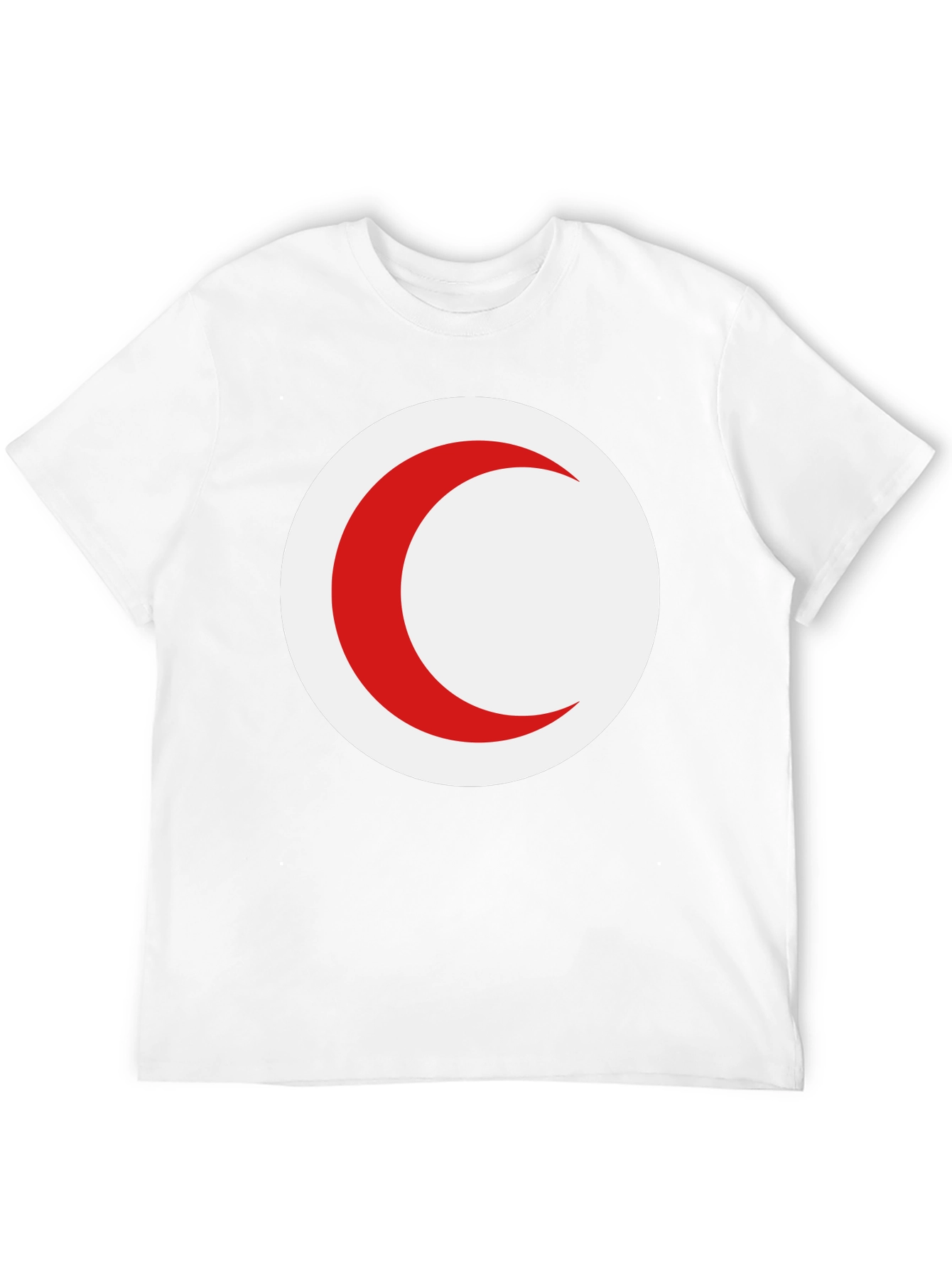 Red Crescent Moon Graphic Black T-Shirt