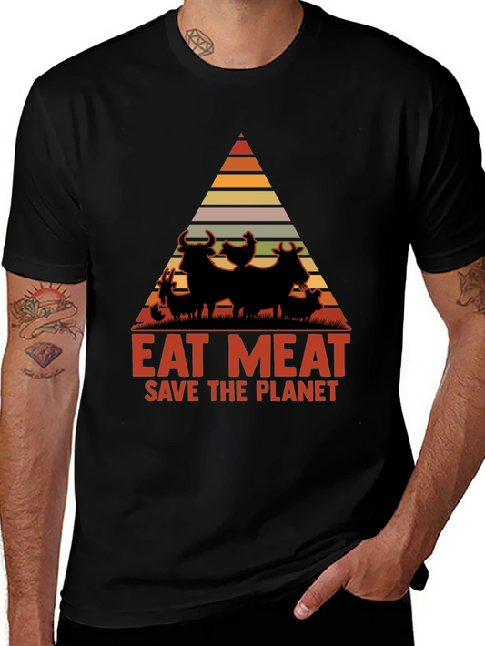 Eat Meat Save The Planet Graphic Tee