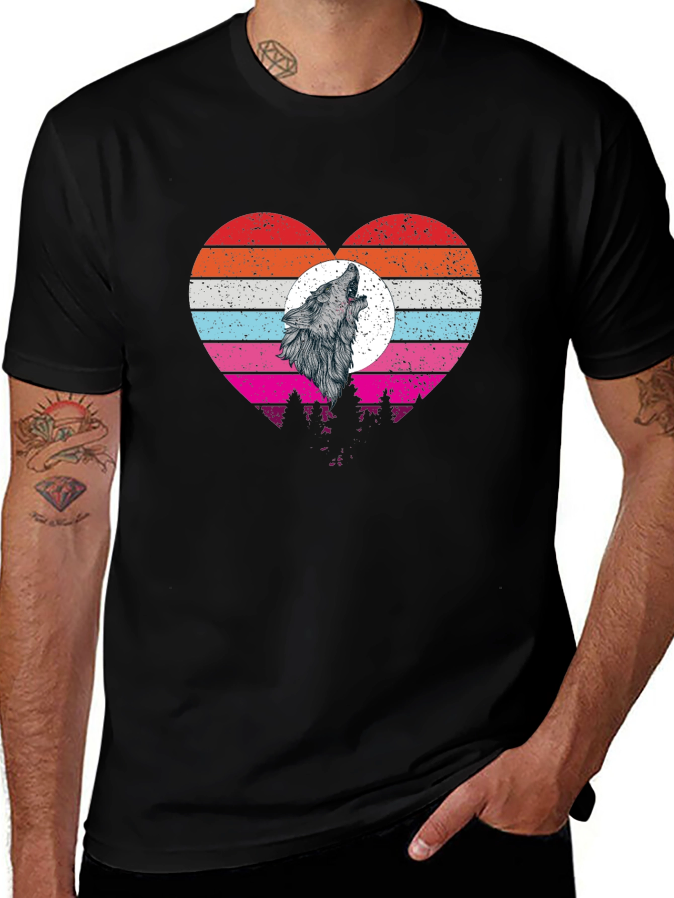 Wolf Howl Heart T-Shirt