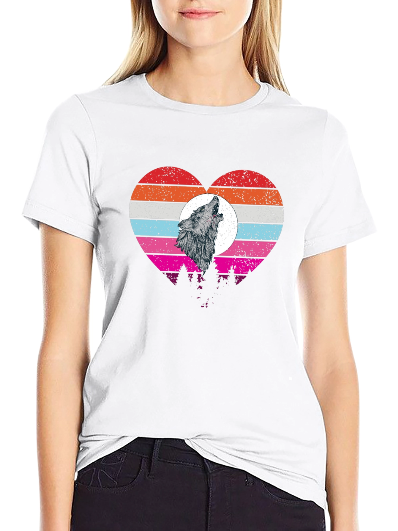 Wolf Howl Heart T-Shirt