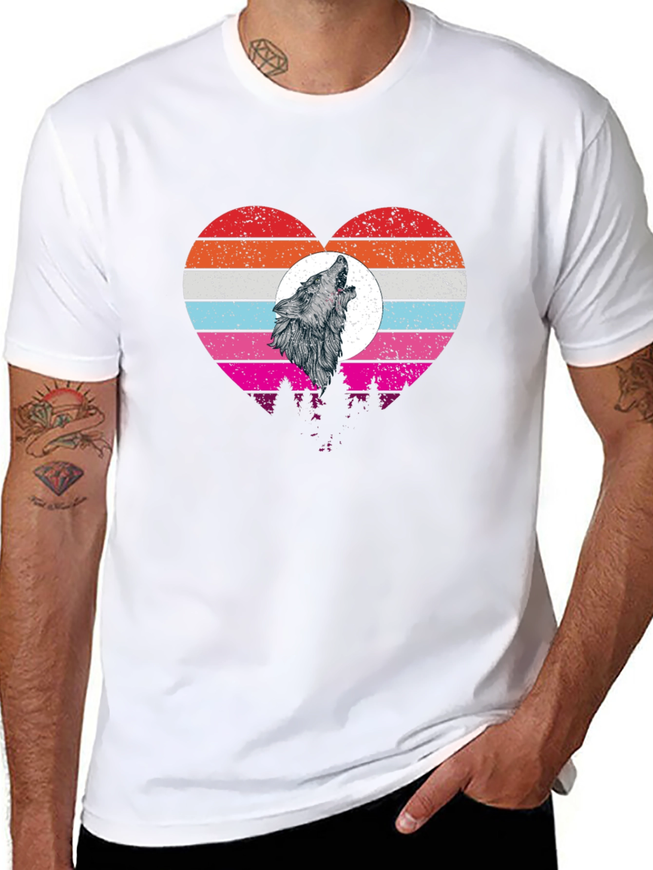 Wolf Howl Heart T-Shirt