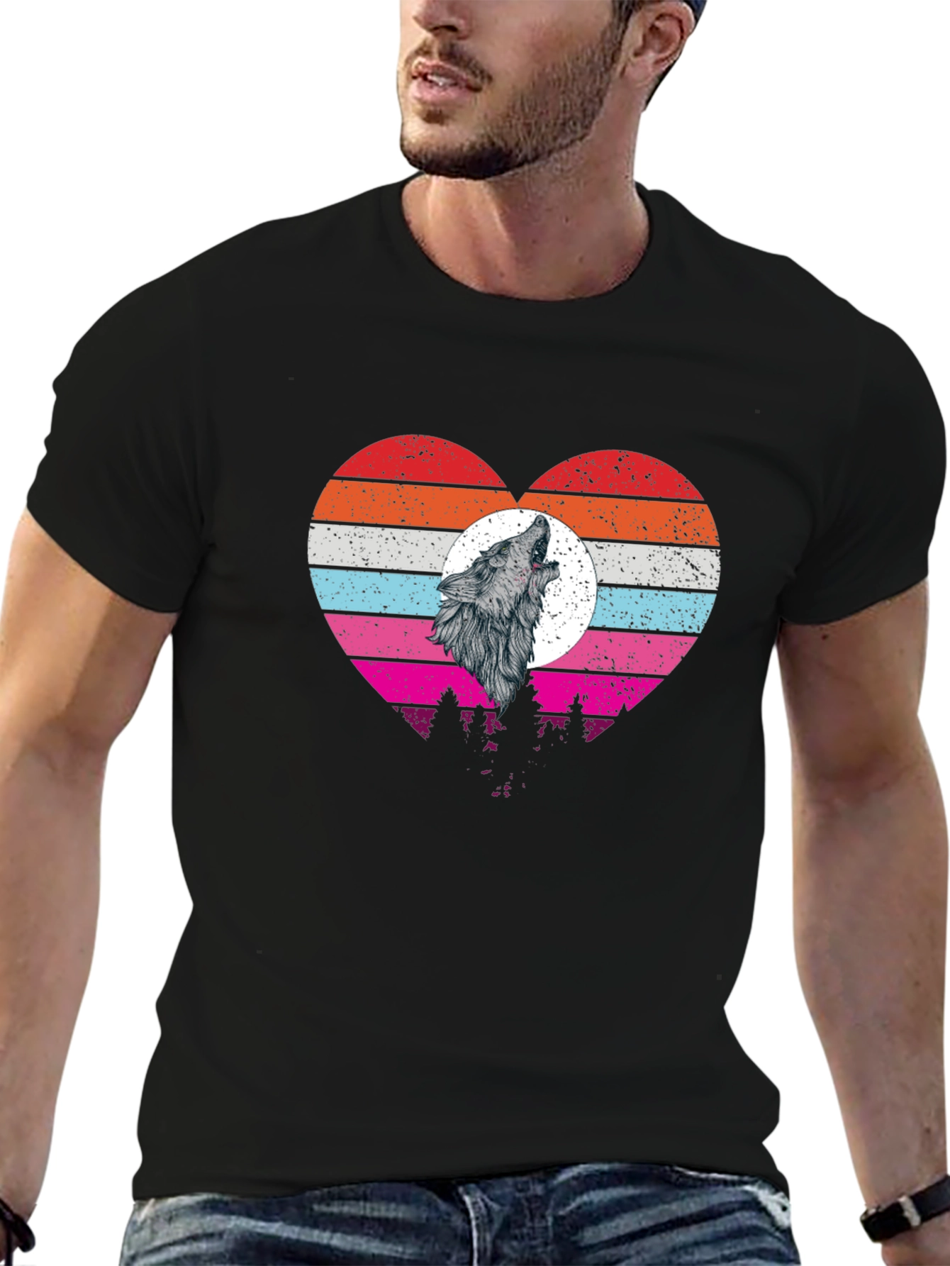 Wolf Howl Heart T-Shirt
