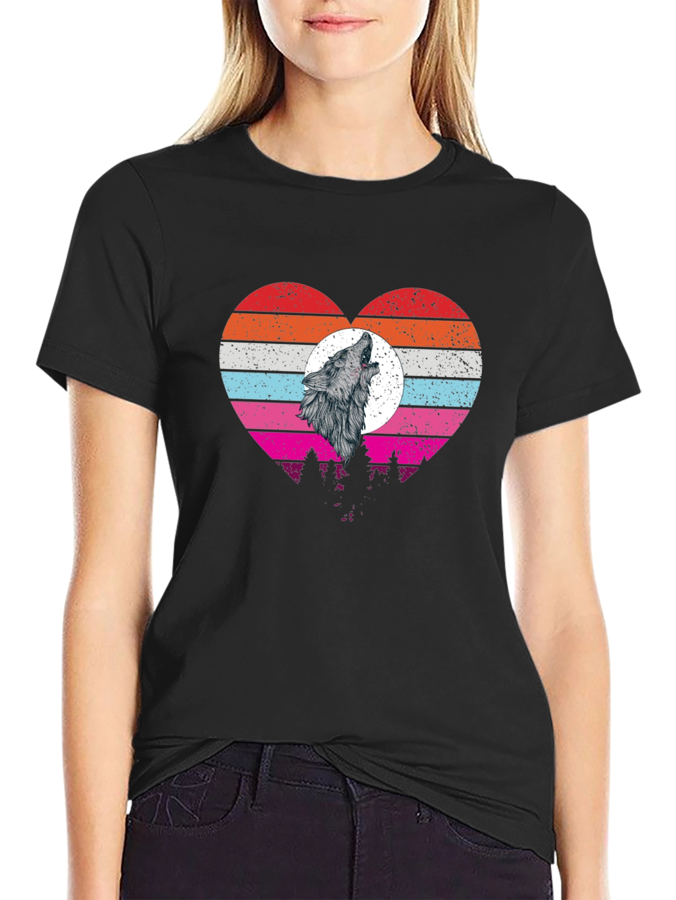 Wolf Howl Heart T-Shirt
