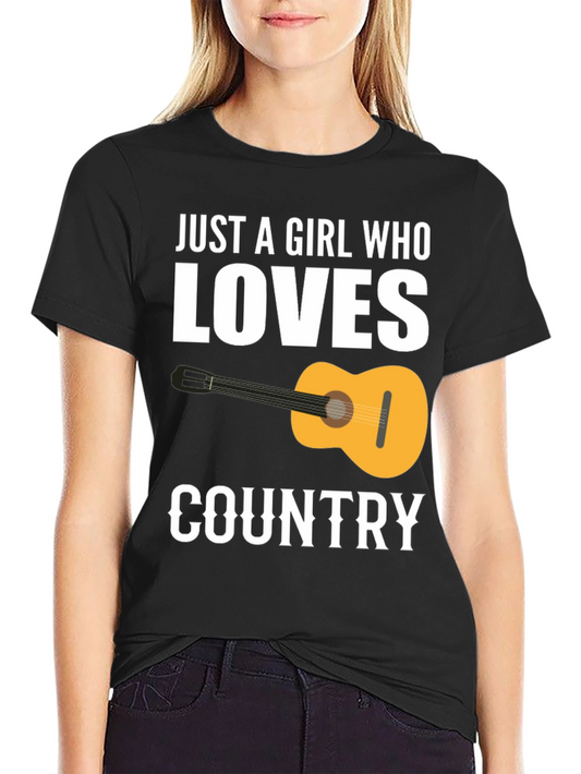 Just A Girl Who Loves Country Guitar T-Shirt