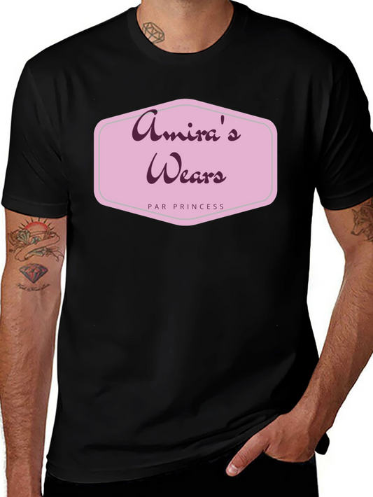 Amiras Wears Black T-Shirt