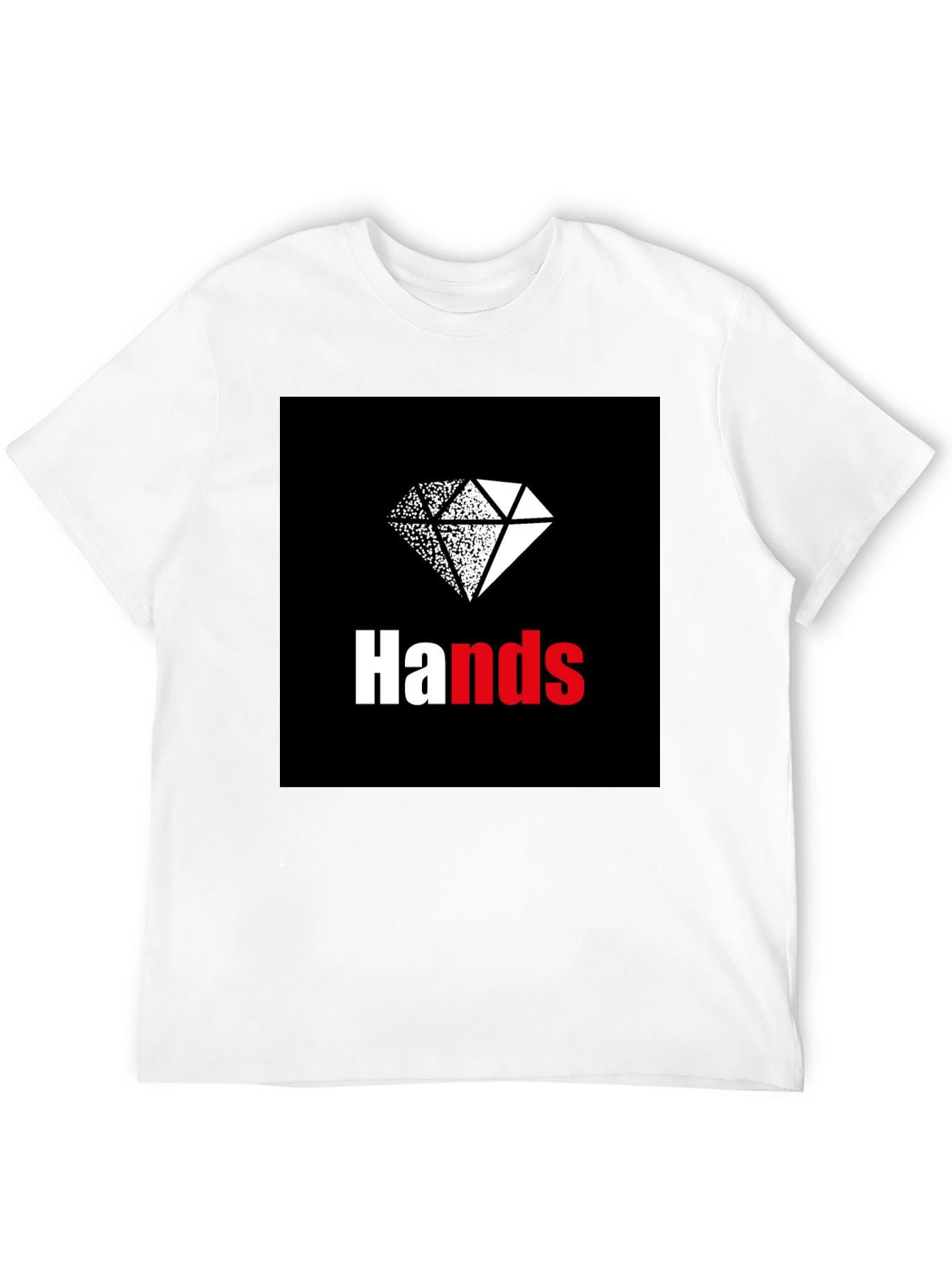 Hands Diamond Graphic Tee - Casual Black T-Shirt