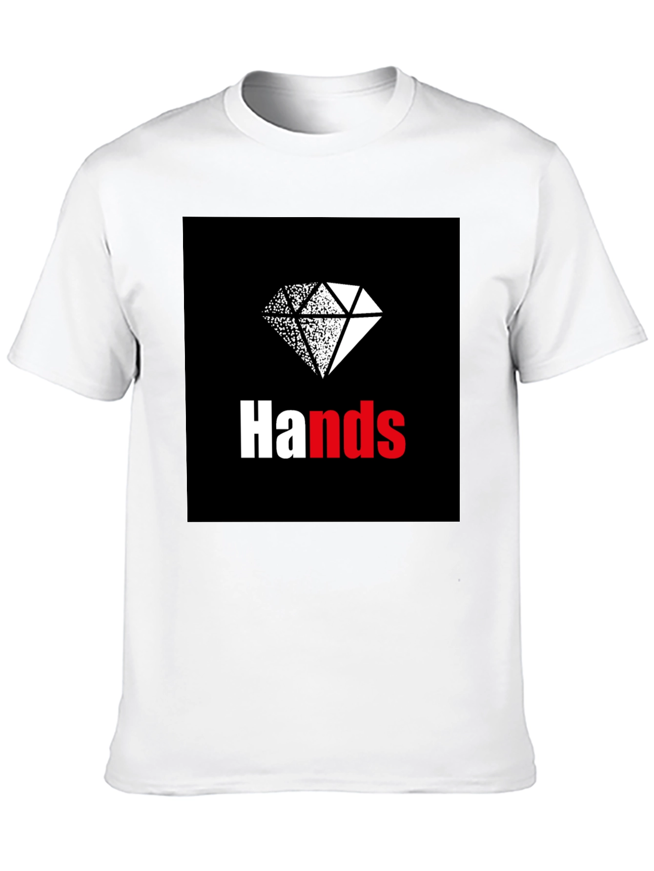 Hands Diamond Graphic Tee - Casual Black T-Shirt