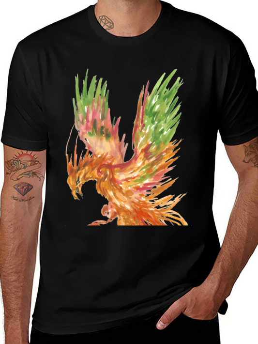 Fiery Phoenix Graphic T-Shirt - Bold & Unique Design