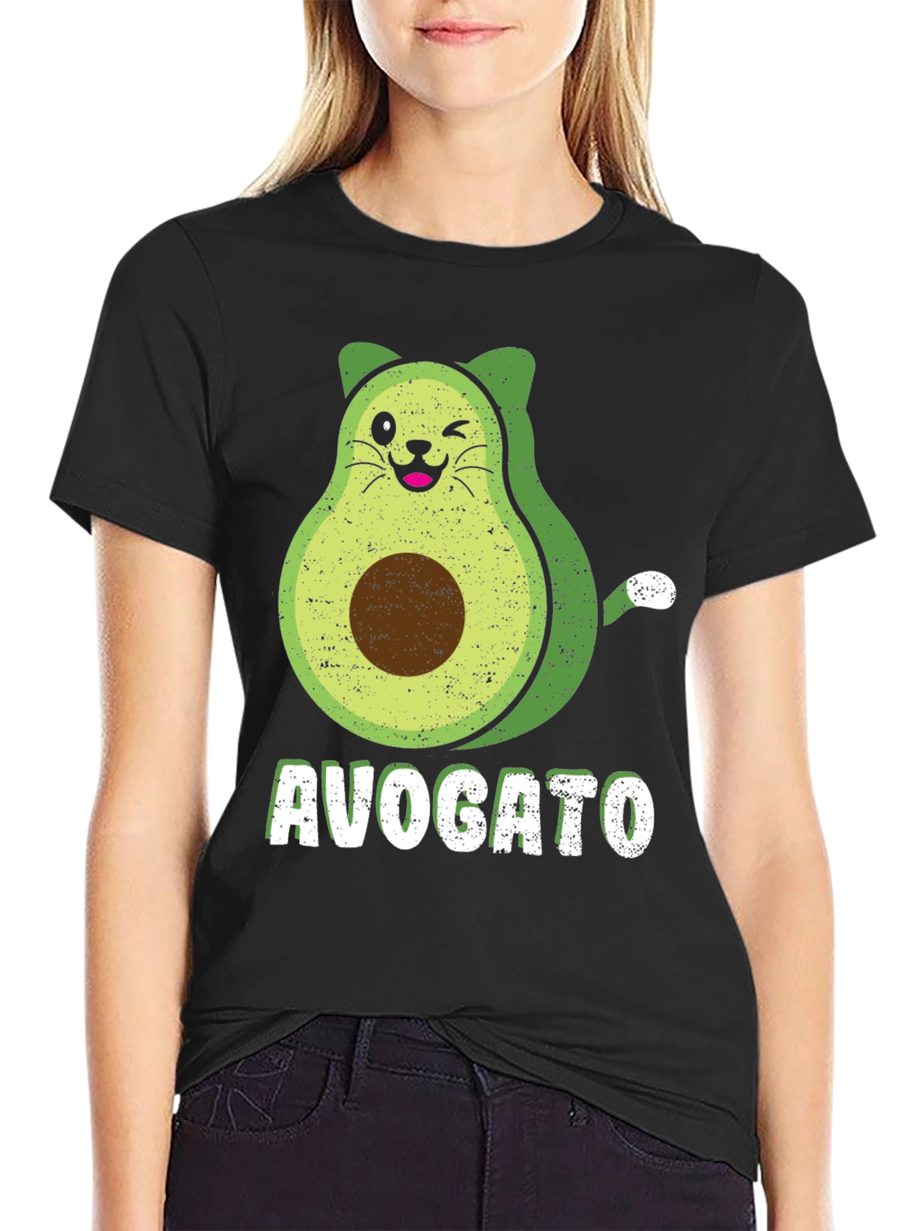Avogato T-Shirt - Avocado Cat Graphic Tee