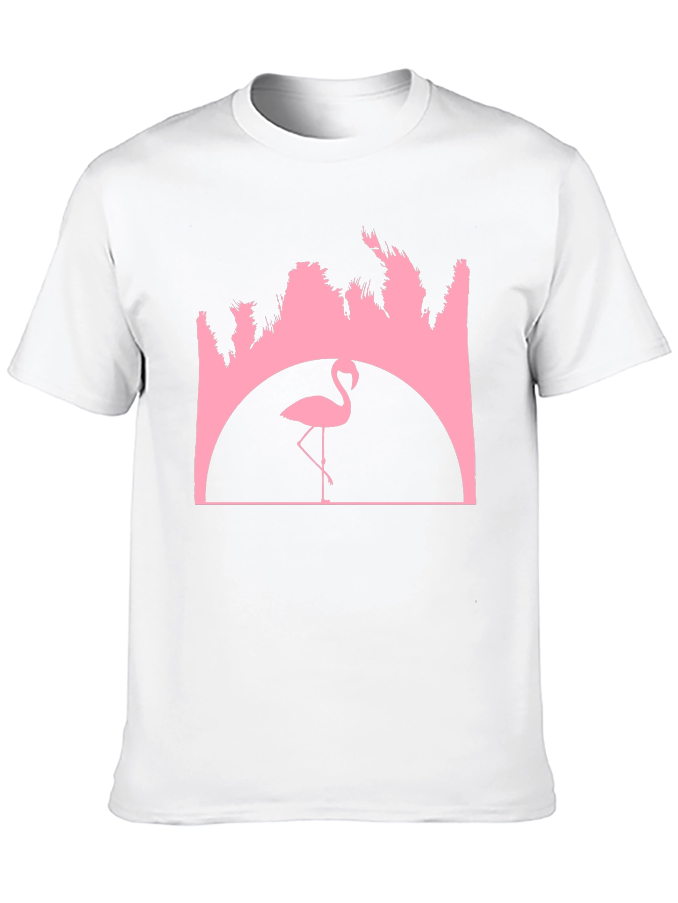 Flamingo Sunset Graphic Tee - Black Cotton T-Shirt
