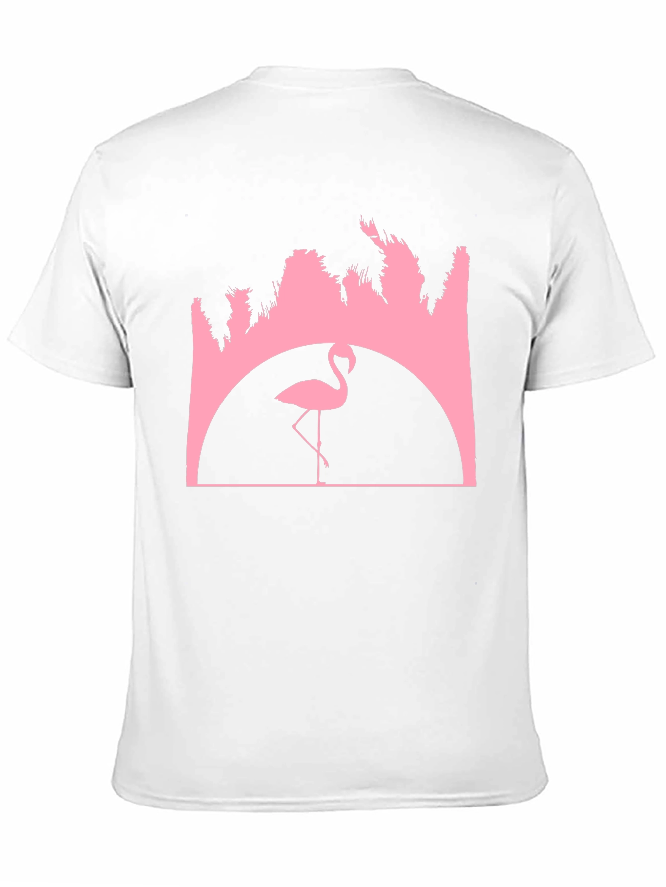 Flamingo Sunset Graphic Tee - Black Cotton T-Shirt
