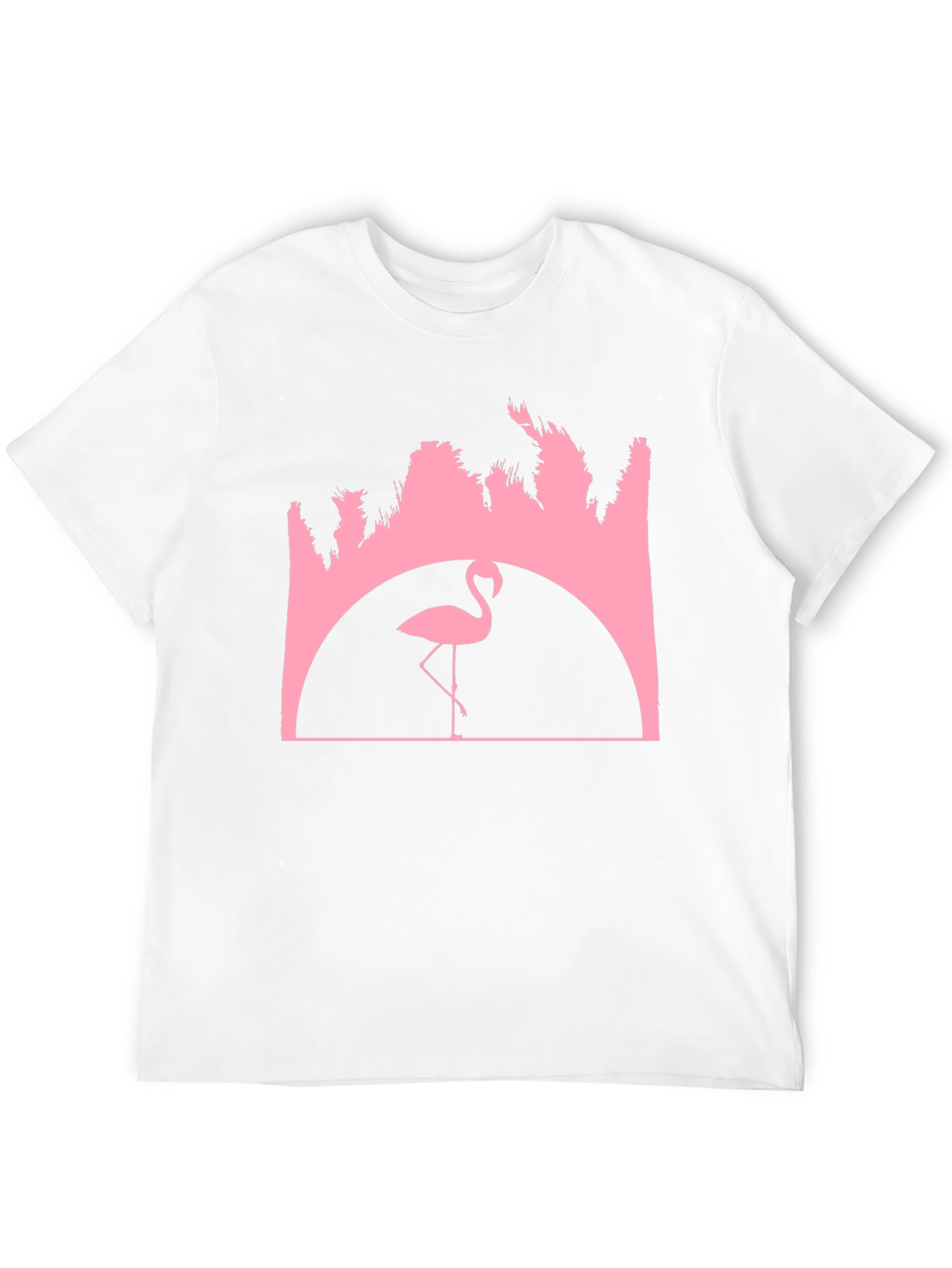Flamingo Sunset Graphic Tee - Black Cotton T-Shirt