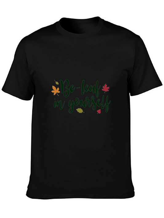 Be-Leaf In Yourself Black Graphic T-Shirt