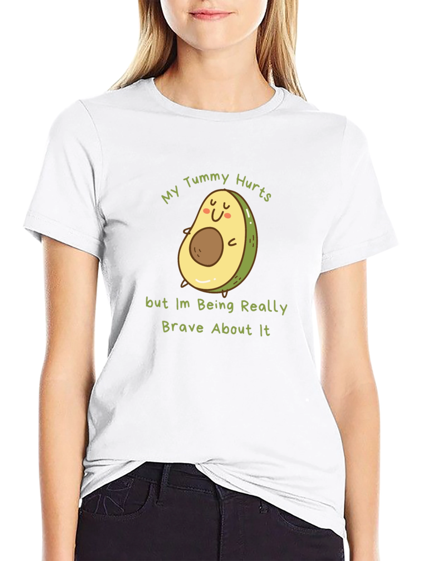 Funny Avocado T-Shirt - My Tummy Hurts