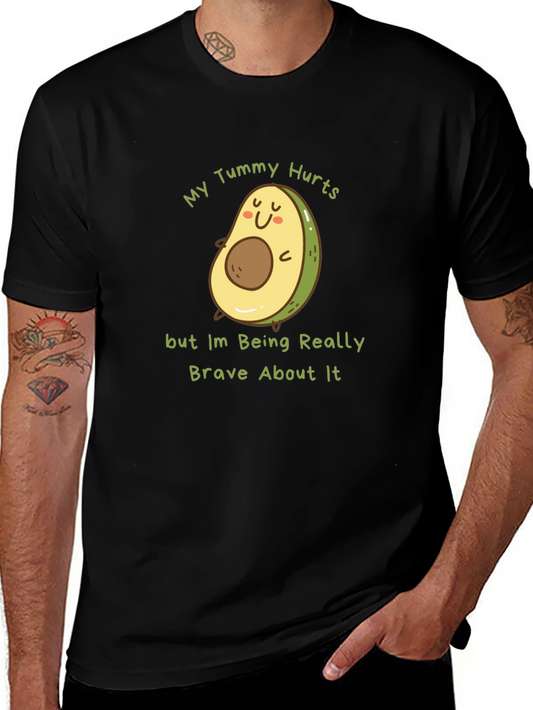 Funny Avocado T-Shirt - My Tummy Hurts