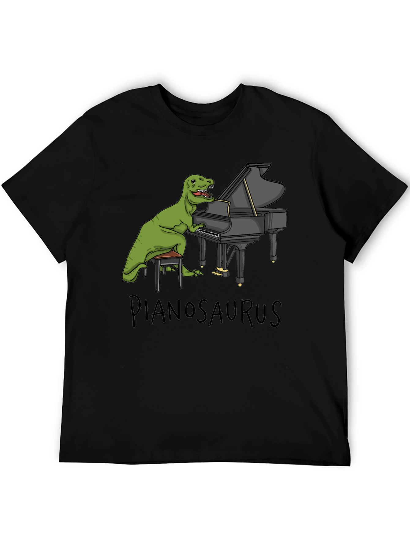 Pianosaurus T-Shirt - Funny Dinosaur Playing Piano Tee