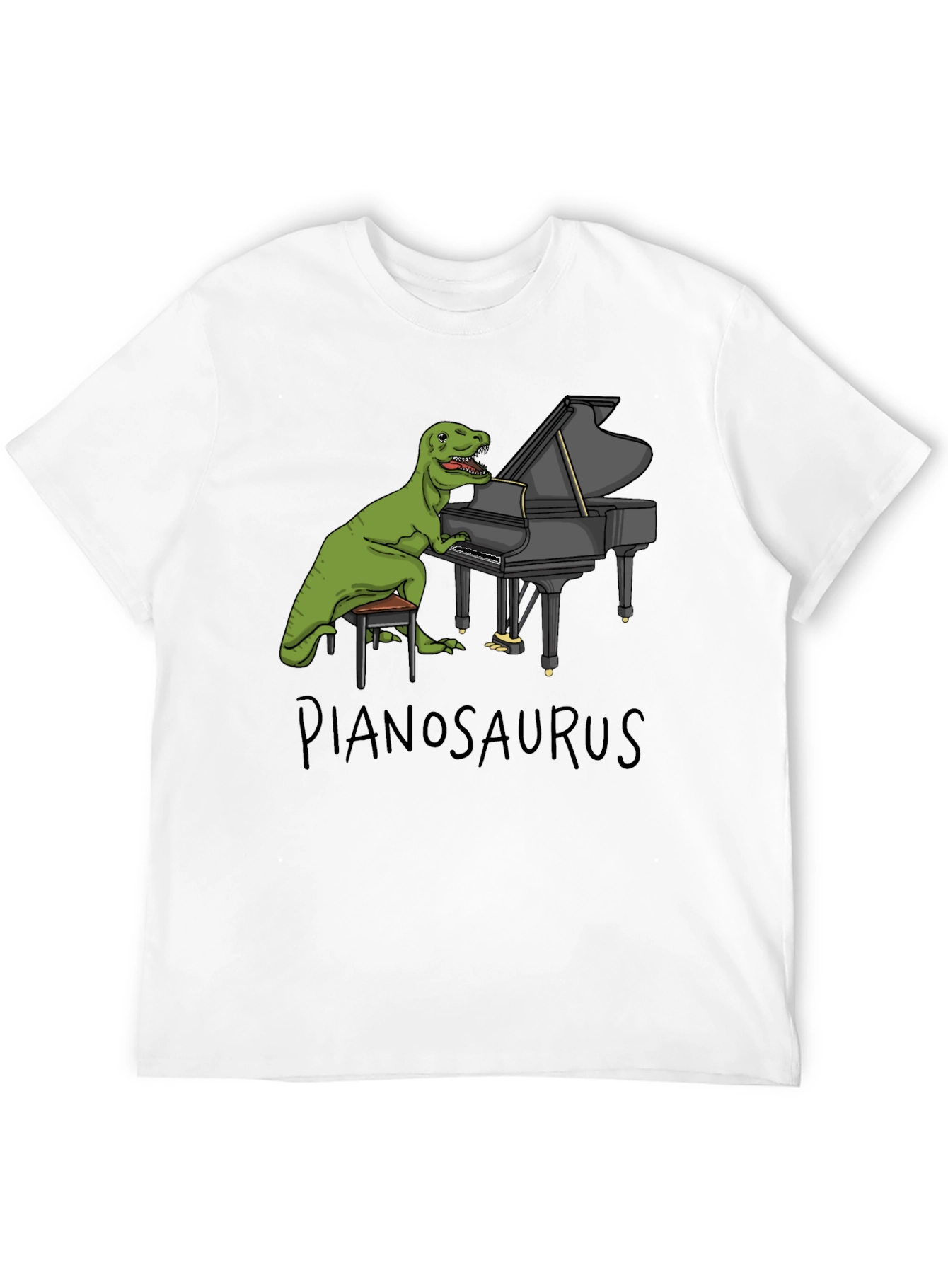 Pianosaurus T-Shirt - Funny Dinosaur Playing Piano Tee