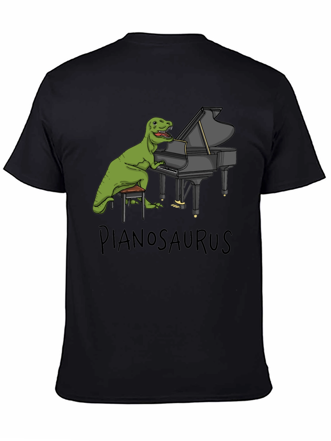 Pianosaurus T-Shirt - Funny Dinosaur Playing Piano Tee