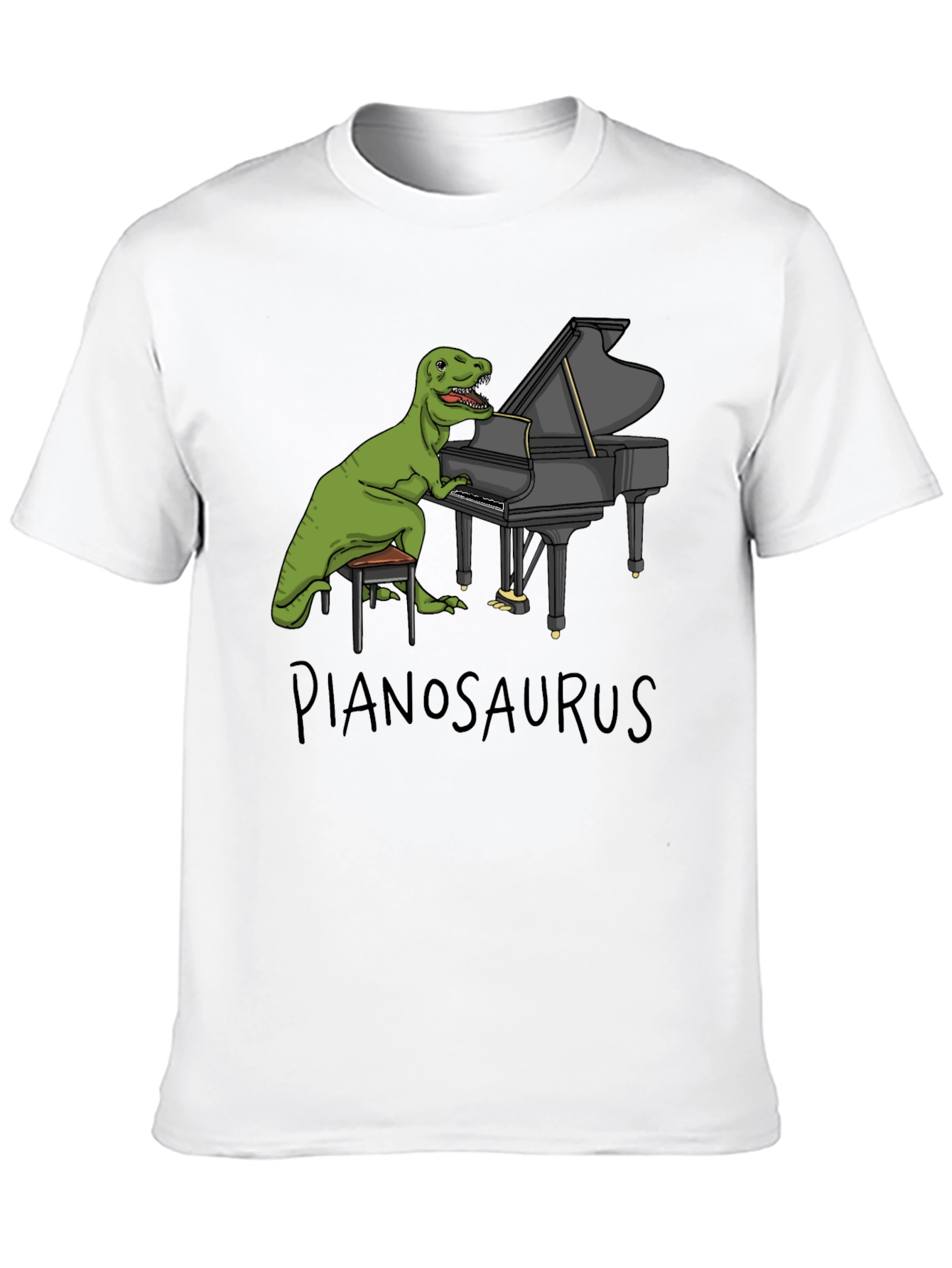 Pianosaurus T-Shirt - Funny Dinosaur Playing Piano Tee