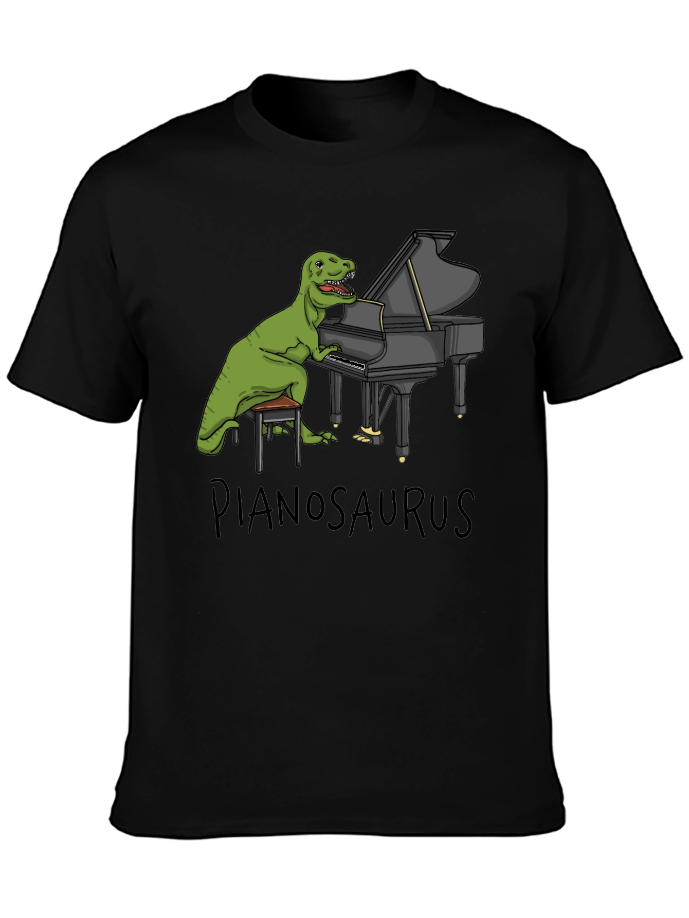 Pianosaurus T-Shirt - Funny Dinosaur Playing Piano Tee