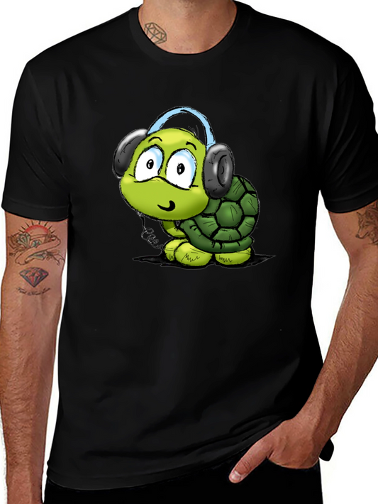 Cartoon Turtle T-Shirt - Music Lover Style