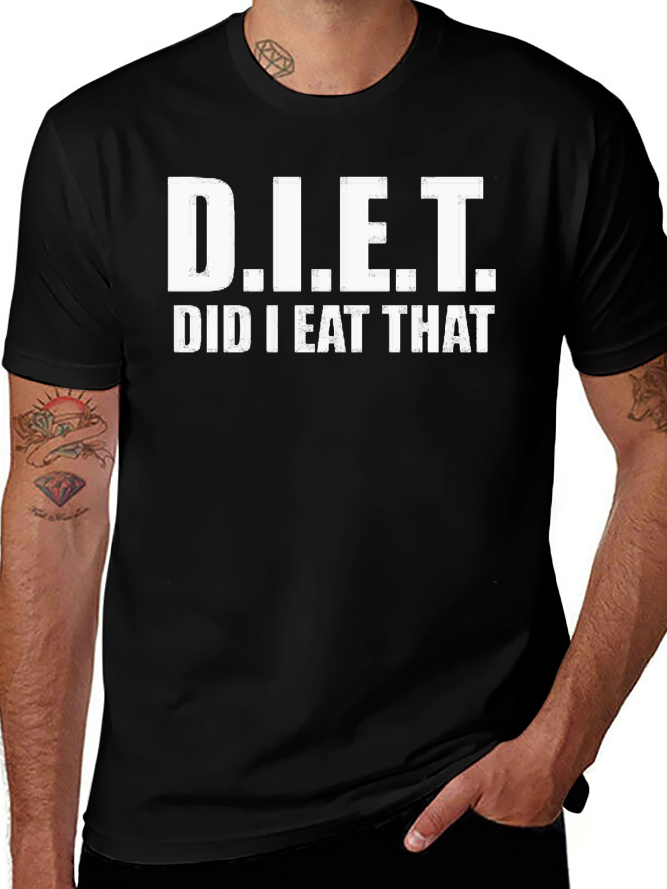 Funny Diet Did I Eat That Black T-Shirt
