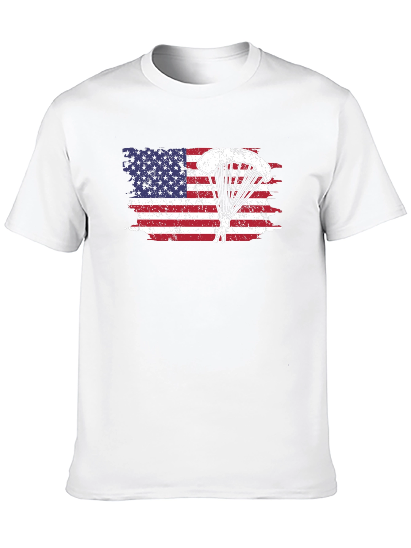 American Flag Paratrooper Graphic T-Shirt