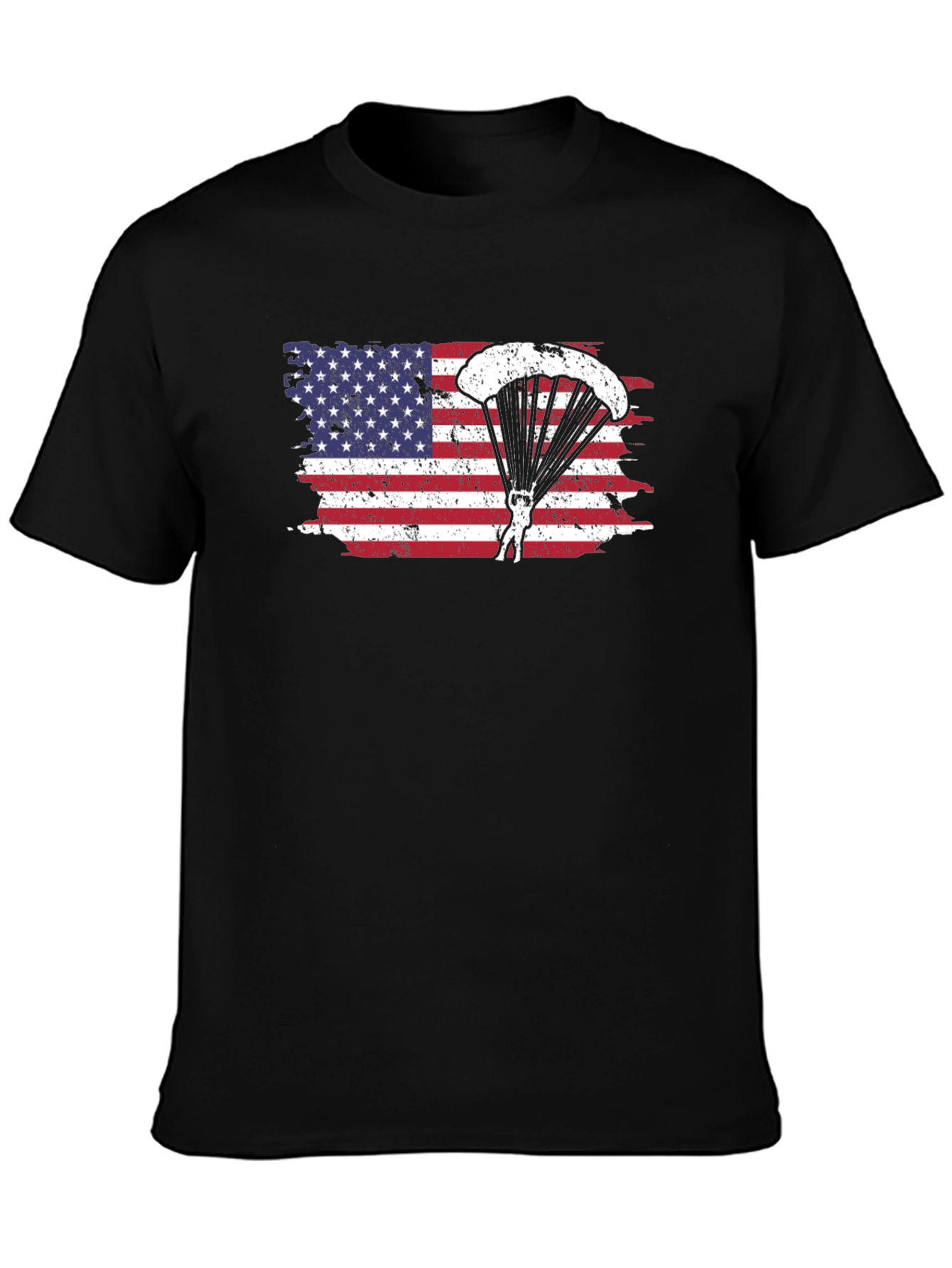 American Flag Paratrooper Graphic T-Shirt