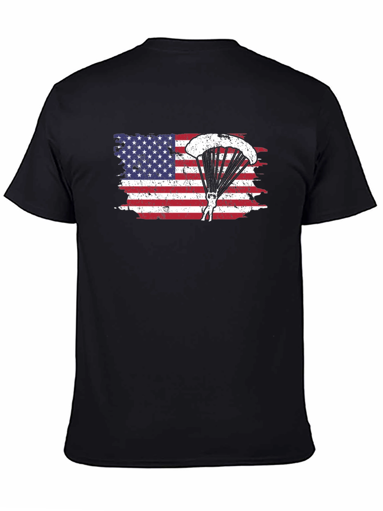 American Flag Paratrooper Graphic T-Shirt