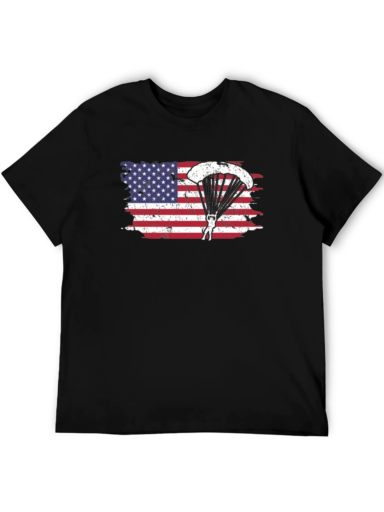 American Flag Paratrooper Graphic T-Shirt