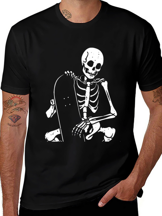 Skeleton Skateboarder Black T-Shirt