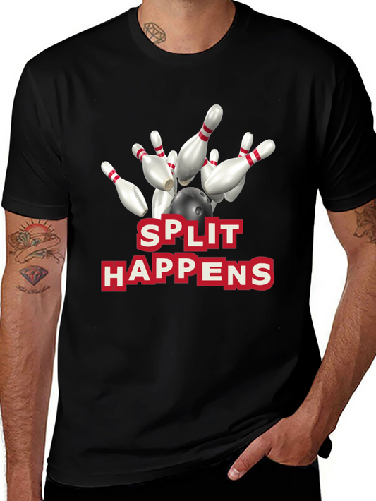 Split Happens Bowling Graphic T-Shirt