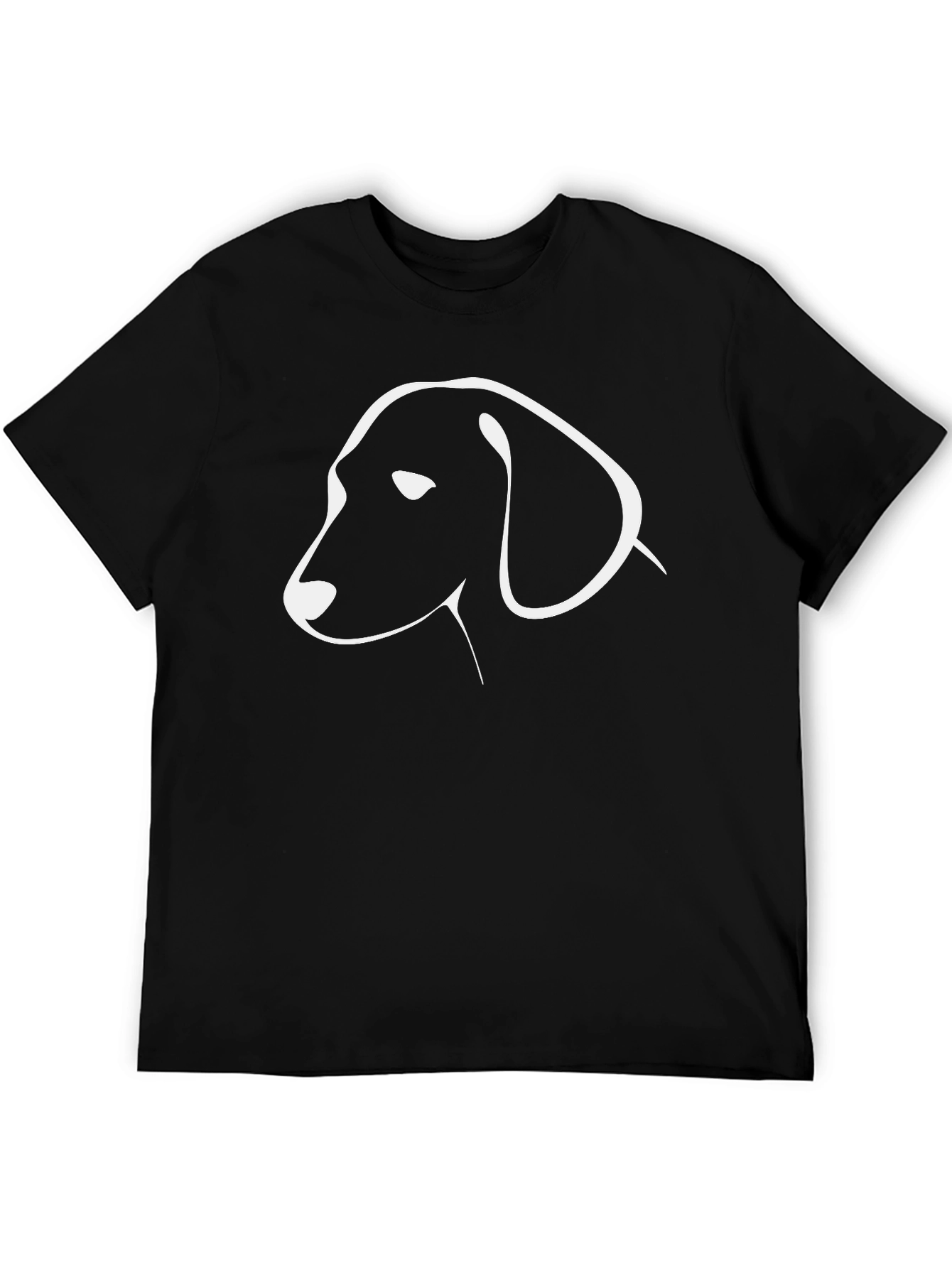 Minimalist Dog Outline Black T-Shirt