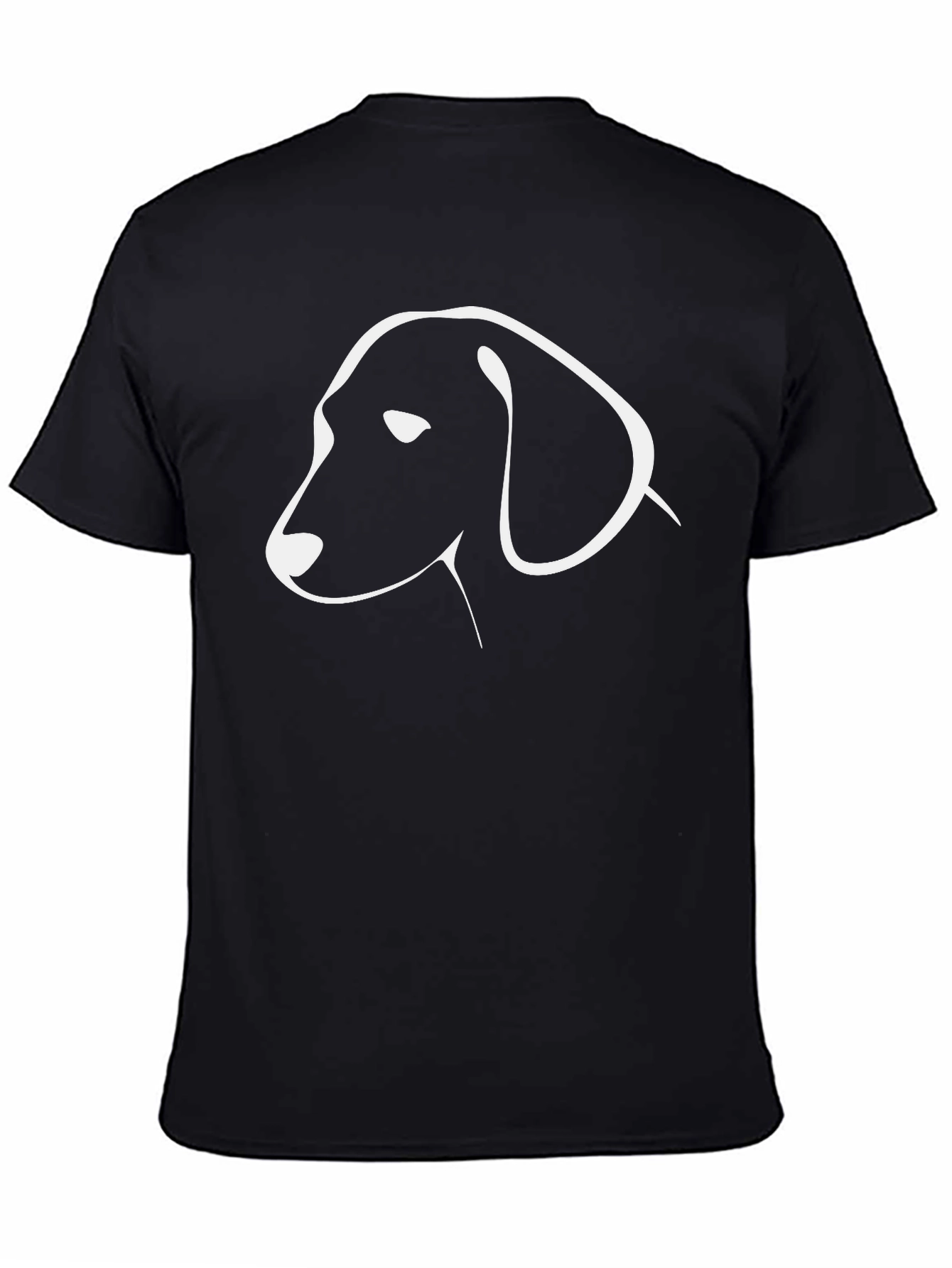 Minimalist Dog Outline Black T-Shirt
