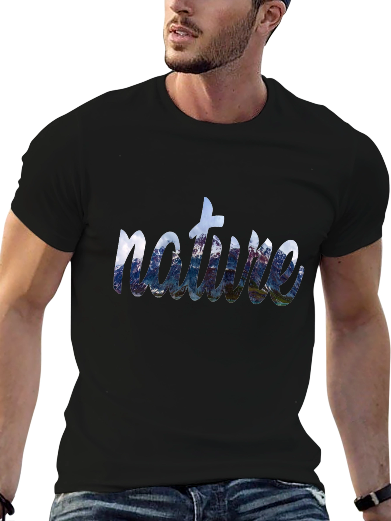 Nature Graphic Print Crew Neck T-Shirt