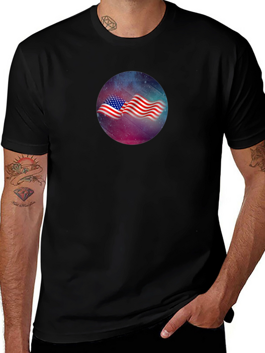 American Flag Graphic Black T-Shirt