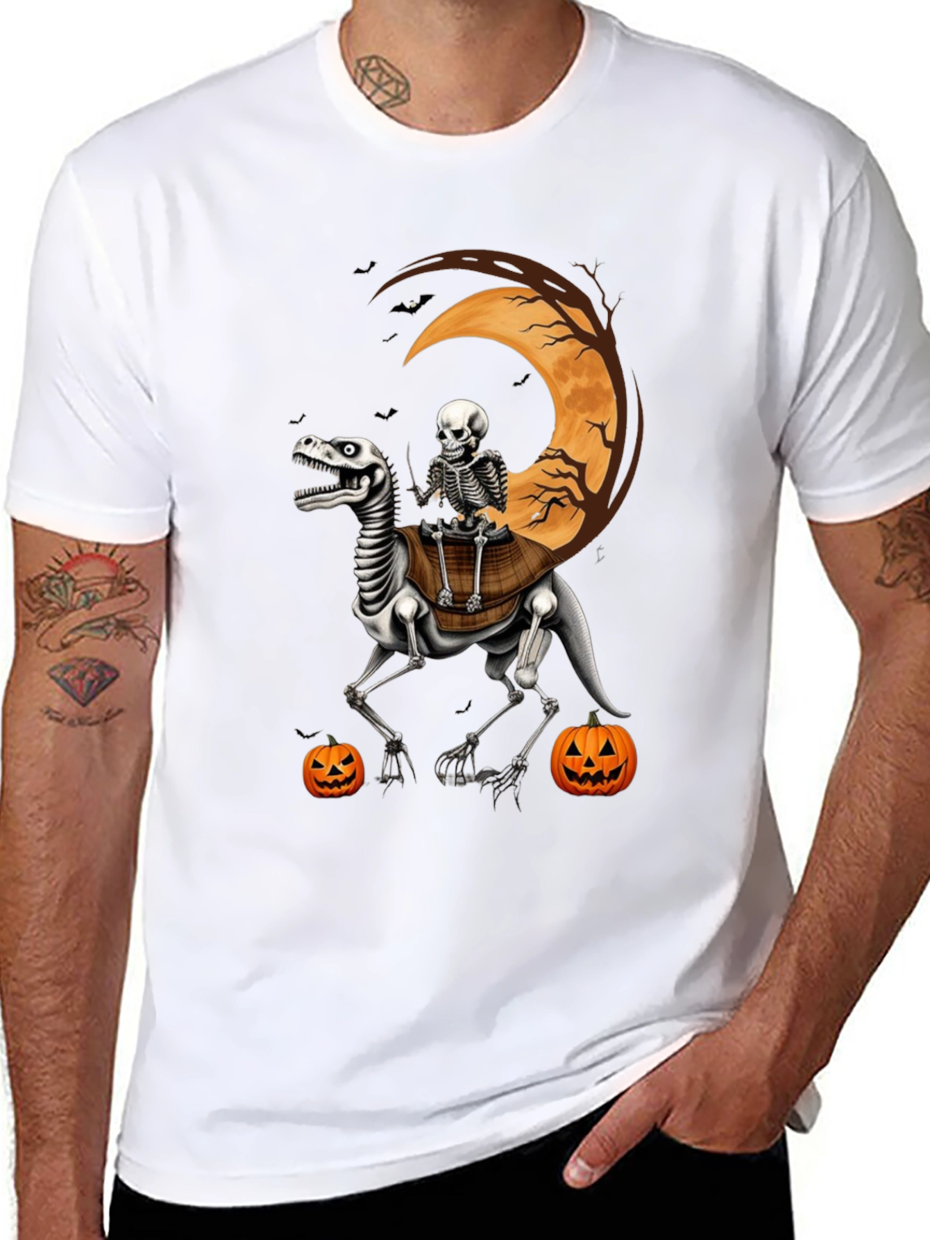 Halloween Skeleton Dinosaur T-Shirt