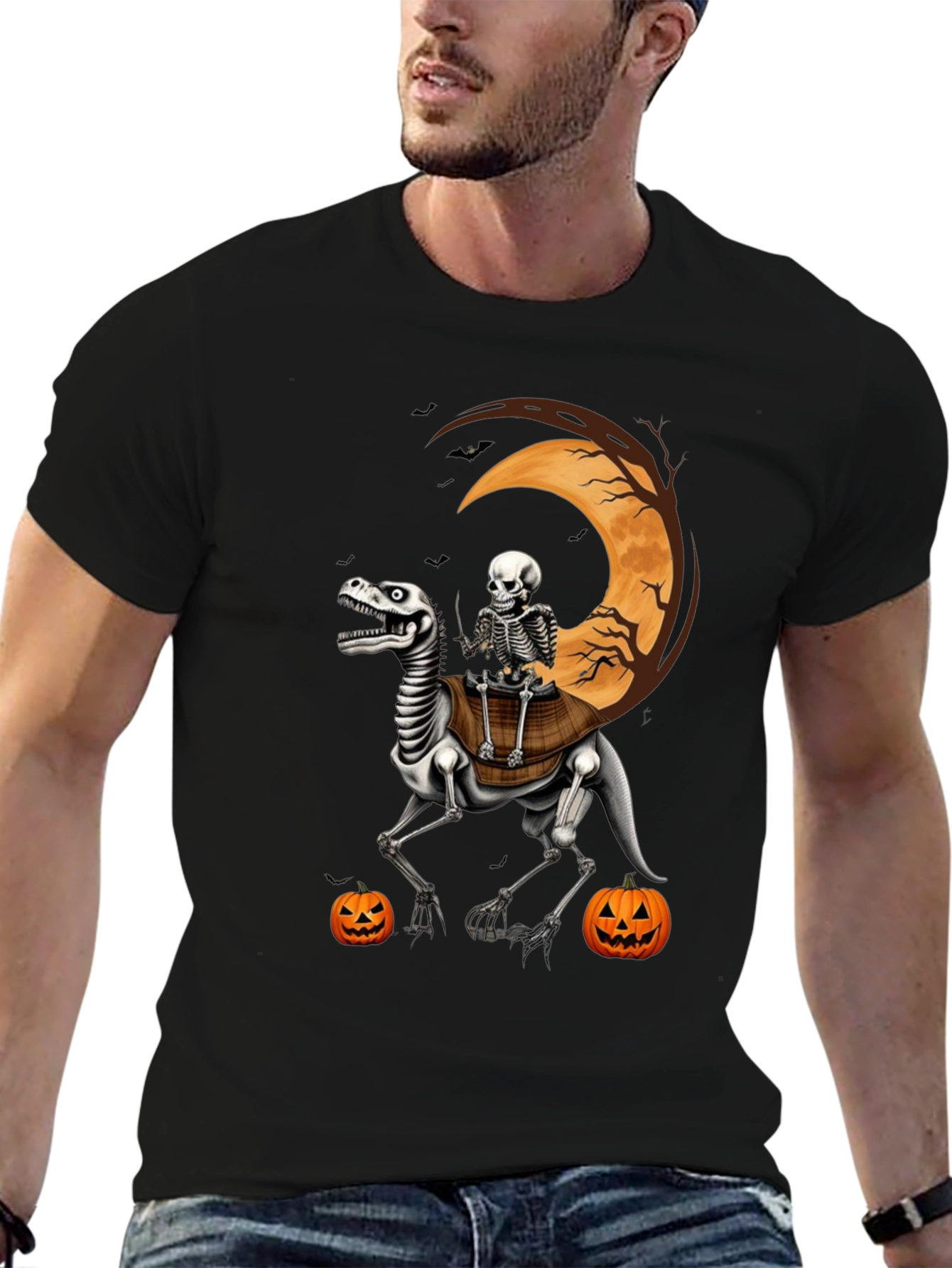 Halloween Skeleton Dinosaur T-Shirt