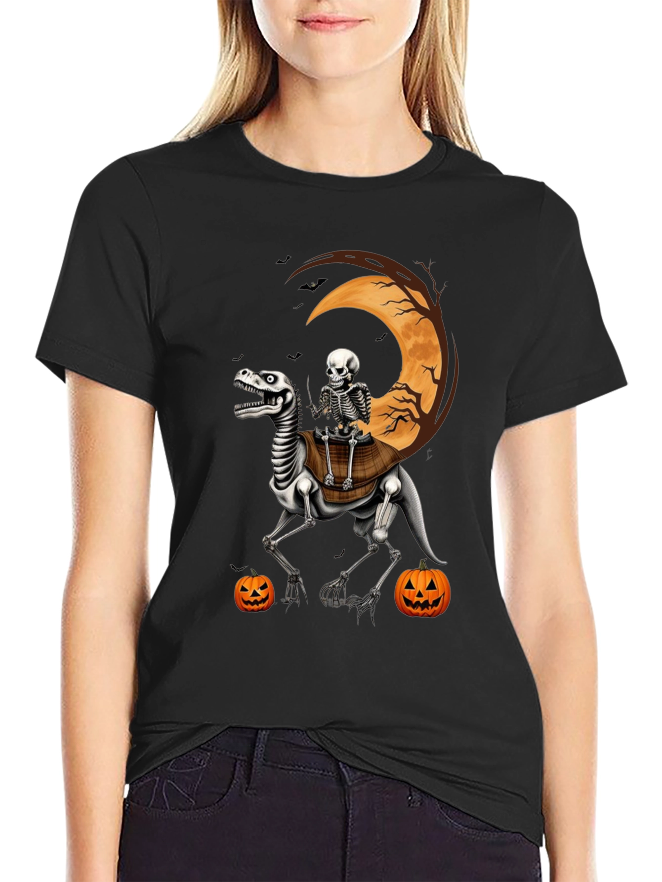Halloween Skeleton Dinosaur T-Shirt