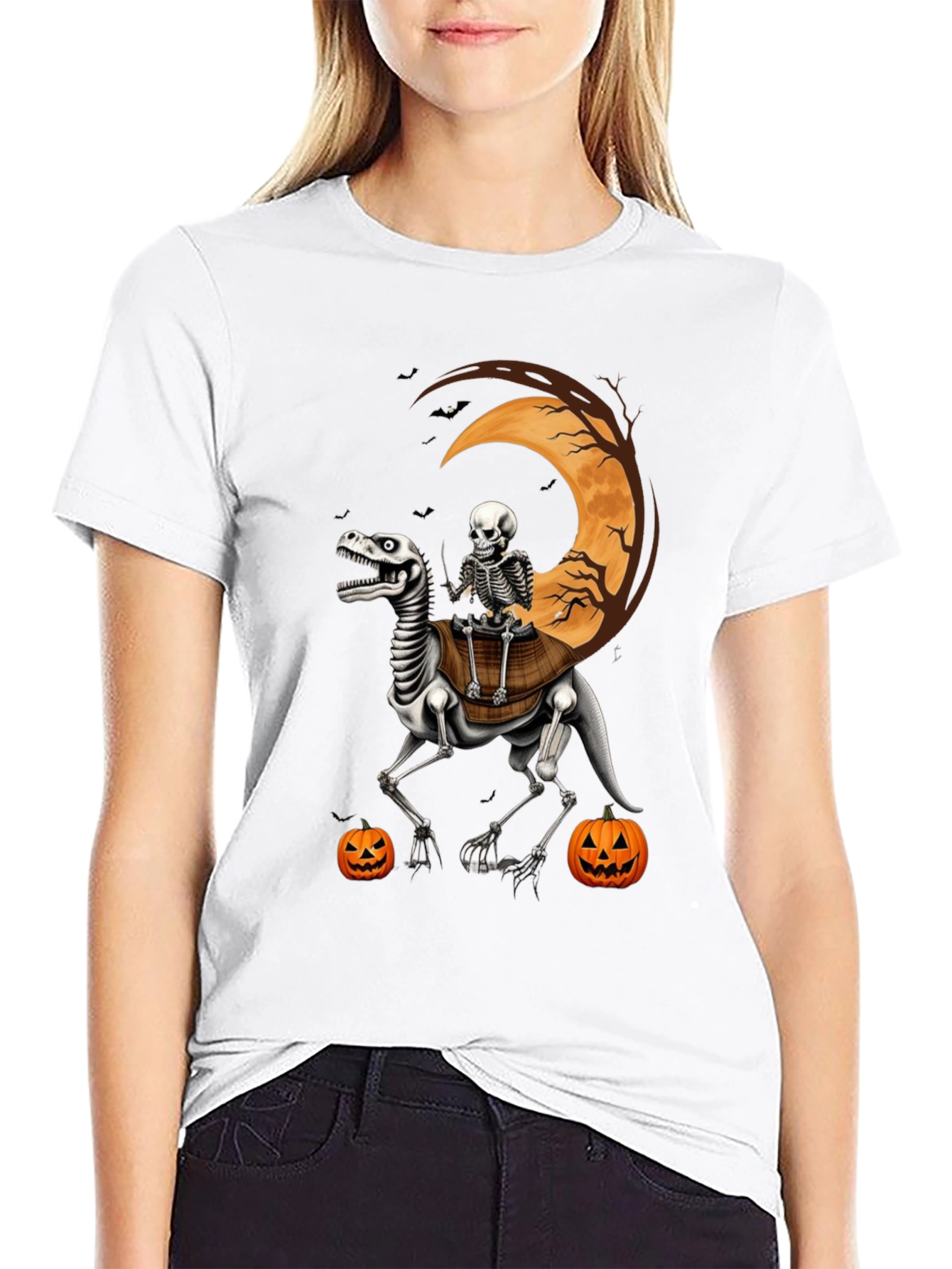 Halloween Skeleton Dinosaur T-Shirt