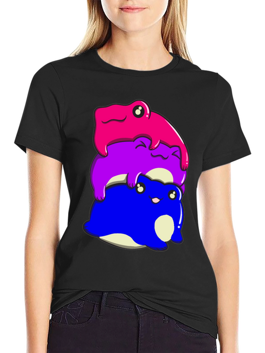 Bi Pride Frog Stack T-Shirt - LGBTQ+ Apparel