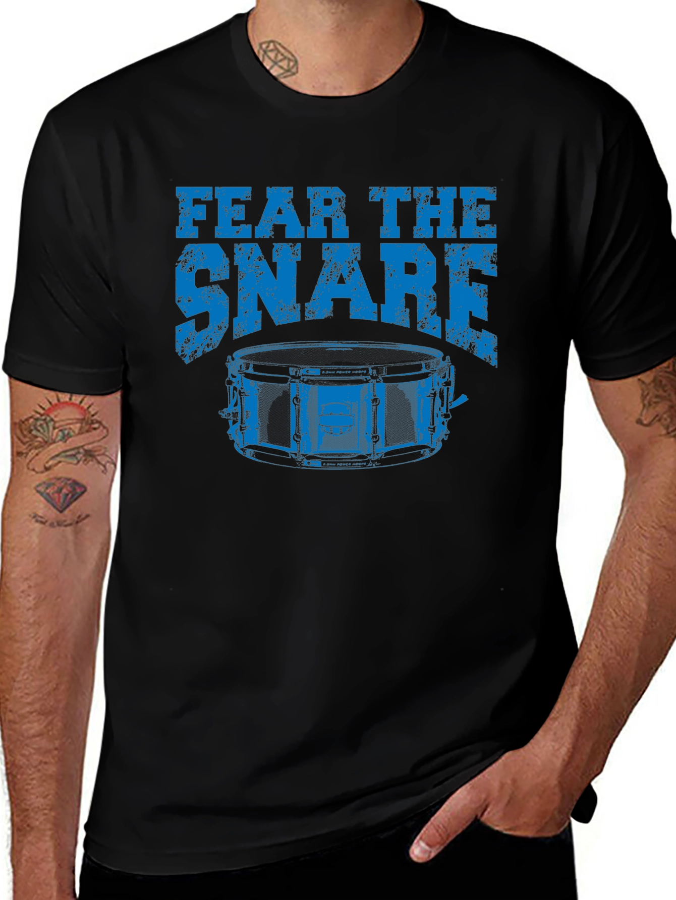 Fear the Snare Black Drummer T-Shirt