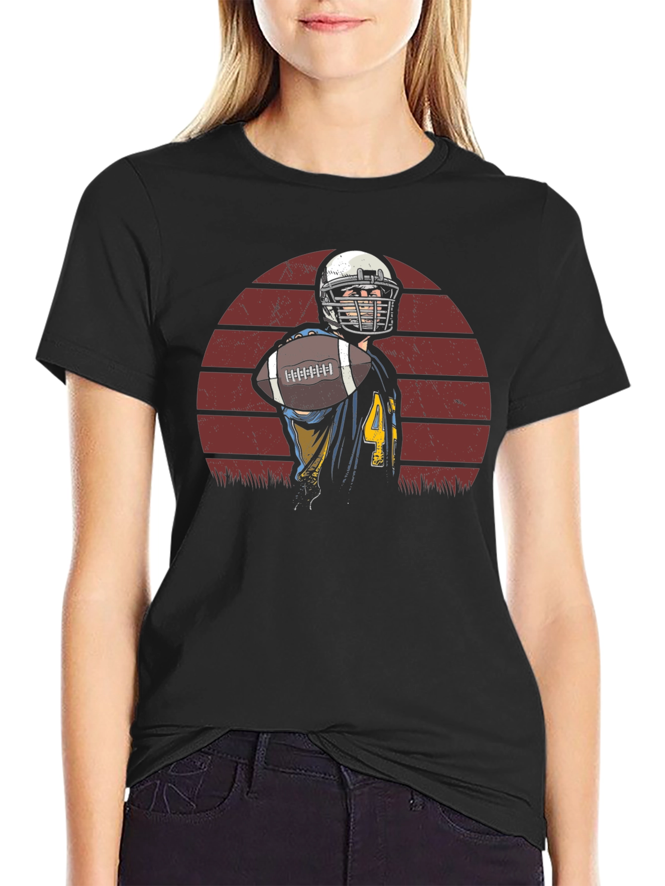 Football Player Graphic T-Shirt