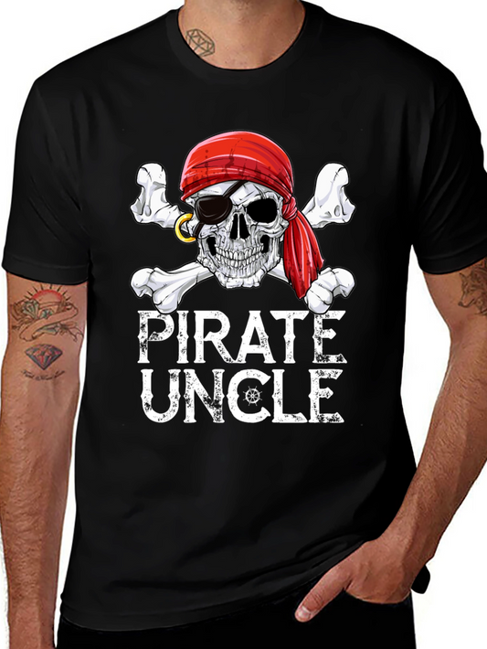 Pirate Uncle T-Shirt - Jolly Roger Skull Design