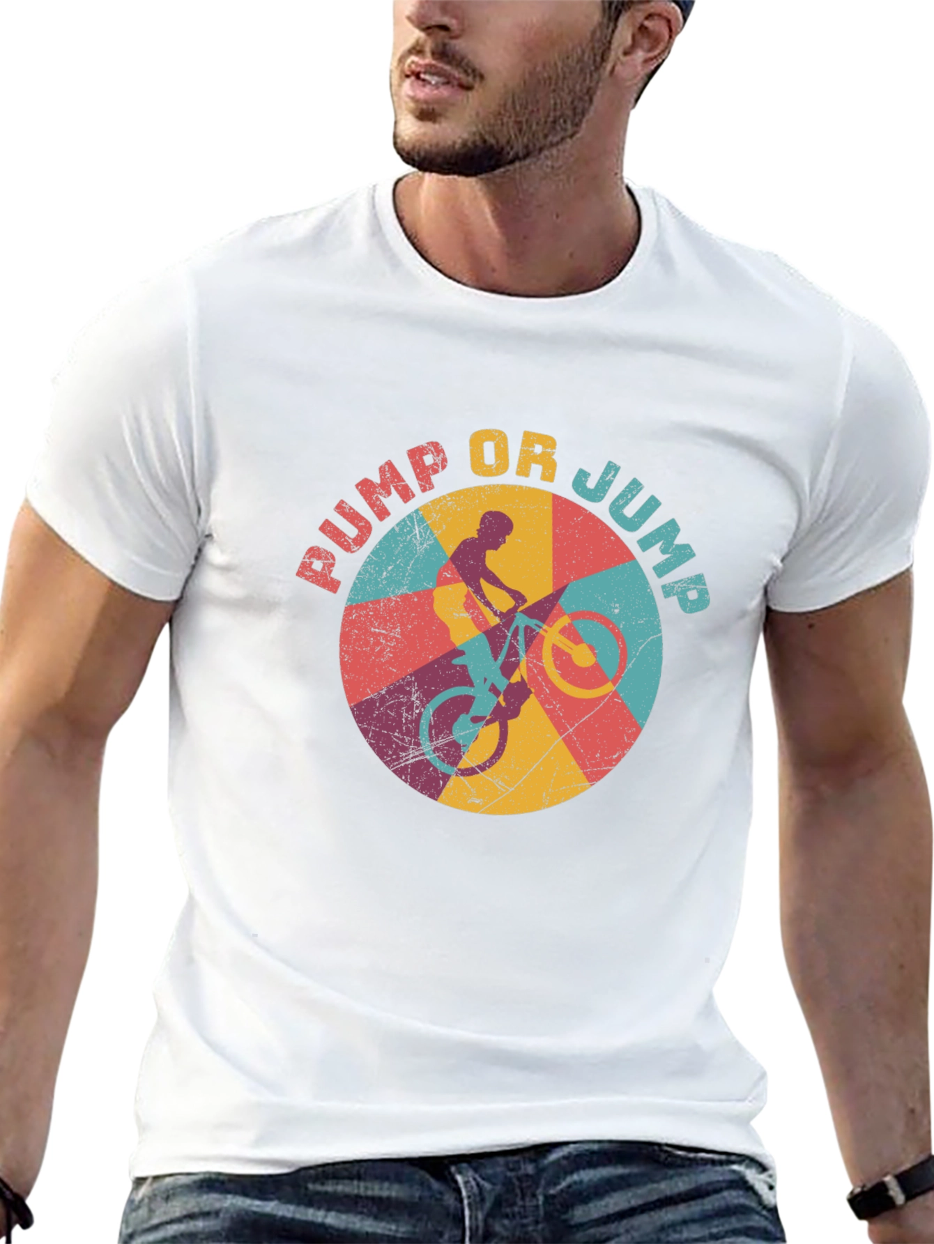 Pump or Jump Retro Cycling T-Shirt