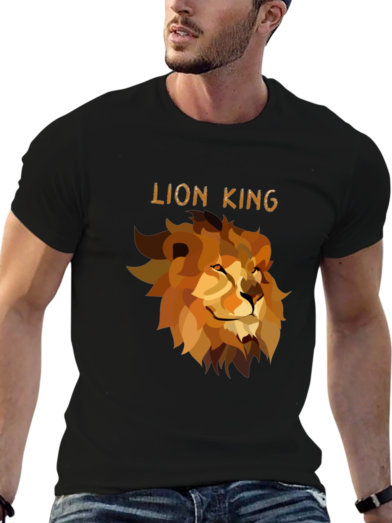Lion King Graphic Print Black T-Shirt